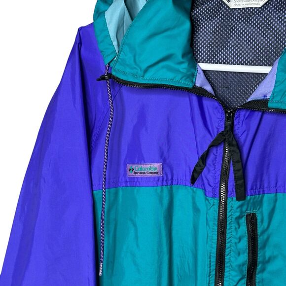 Vintage 1990's Columbia Sportswear Nylon Windbreaker Jacket Men’s Size Medium - Picture 4 of 7